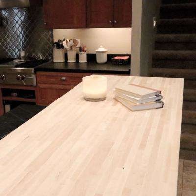 Butcher Block Countertop 1 1 2 In L Wood Unfinished Ash T X 25 In