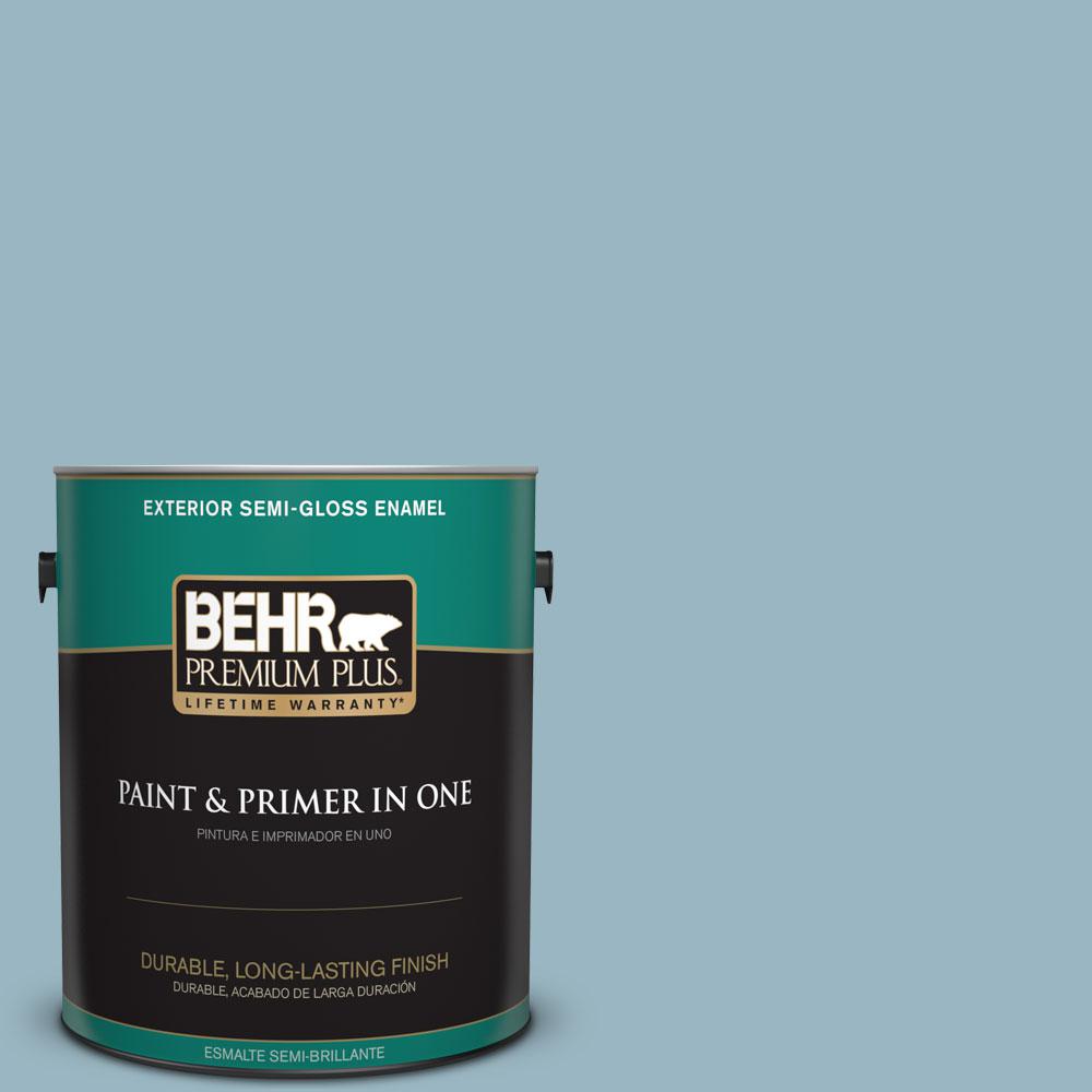 Behr Premium Plus Gal S Peaceful Blue Semi Gloss Enamel