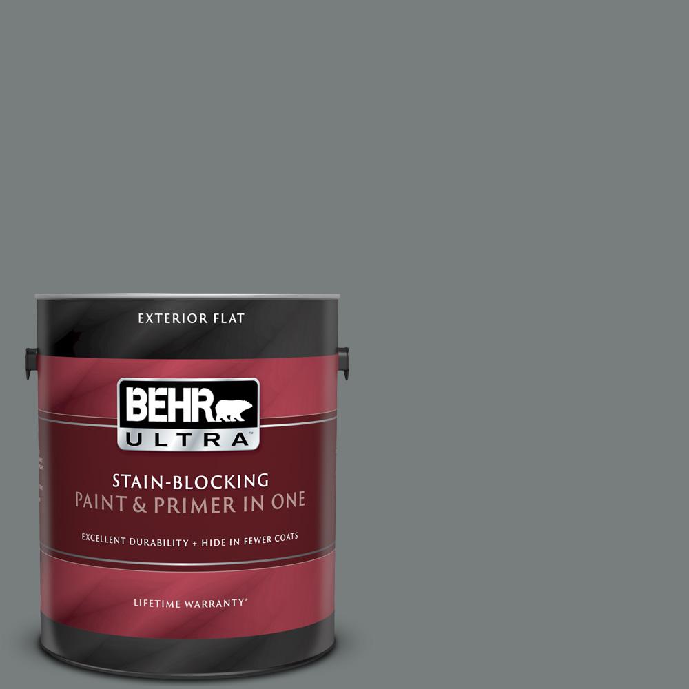 Behr Ultra Gal Ppu Shutter Gray Flat Exterior Paint And Primer