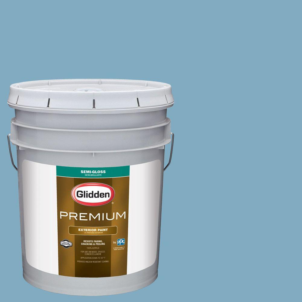 Glidden Premium 5 Gal HDGB59 Country House Blue Semi Gloss Latex