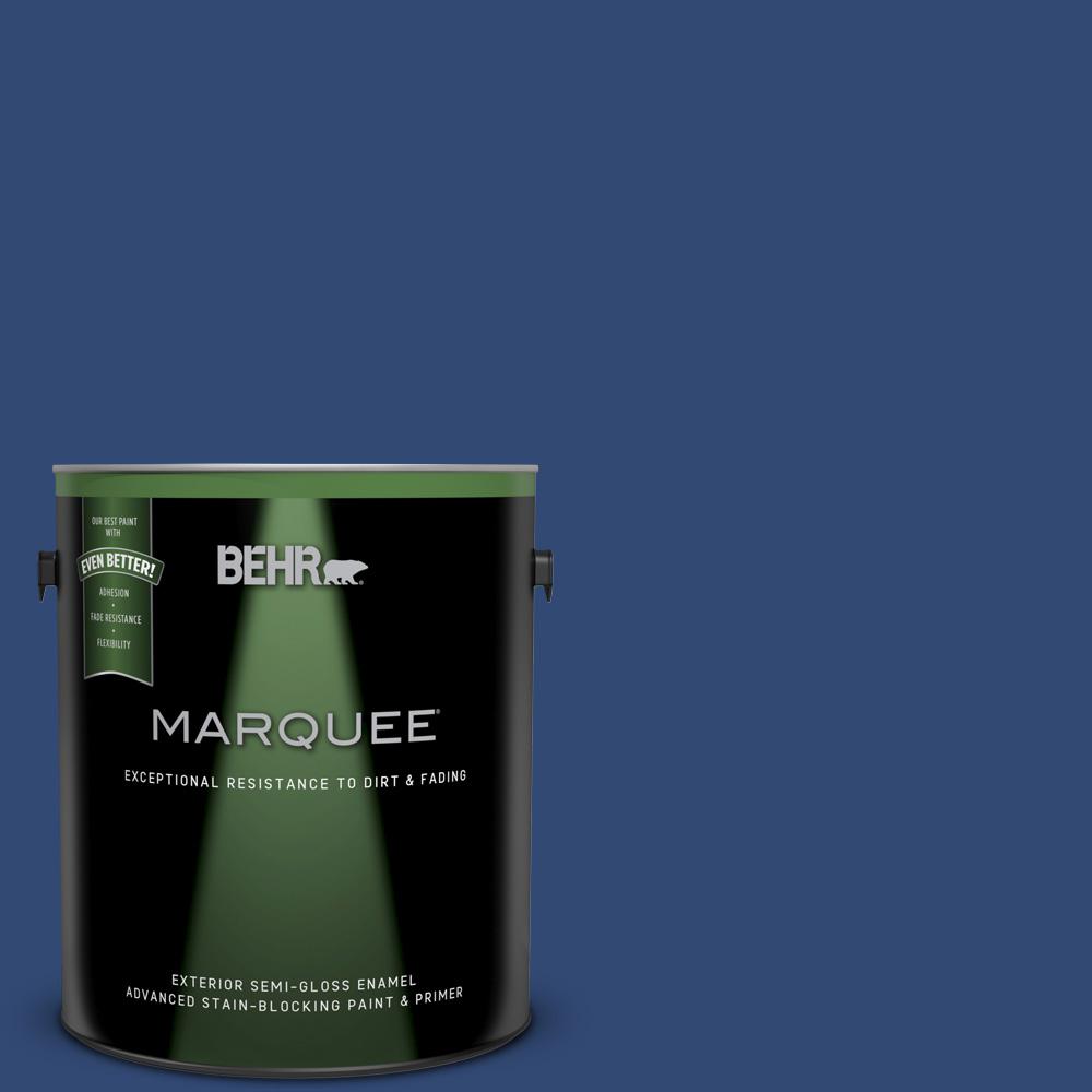 BEHR MARQUEE 1 Gal S H 580 Navy Blue Semi Gloss Enamel Exterior Paint