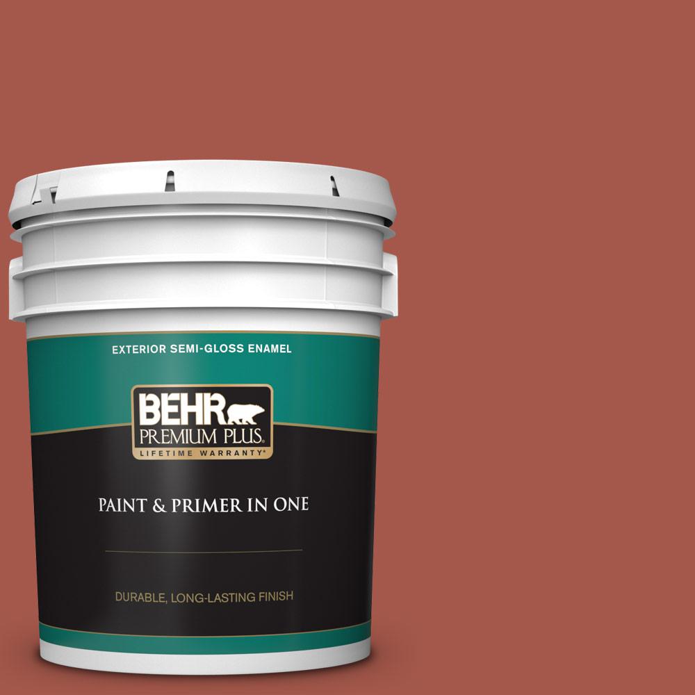 Behr Premium Plus Gal Ppu Cajun Red Semi Gloss Enamel Exterior