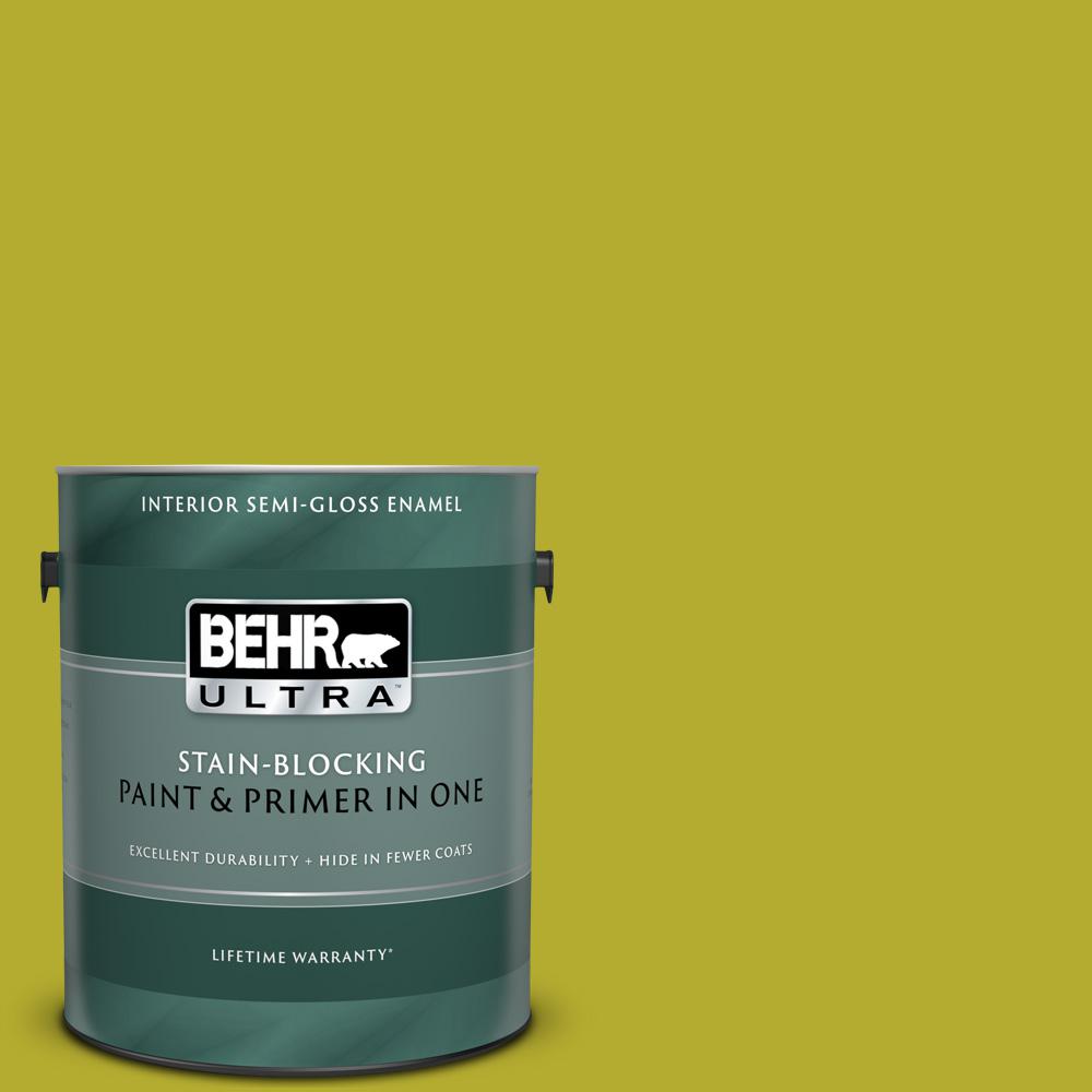 Behr Ultra Gal P Green Neon Semi Gloss Enamel Interior Paint