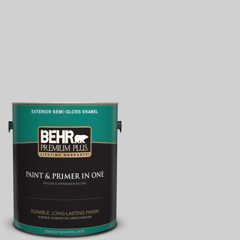 BEHR Premium Plus 1 Gal N520 1 White Metal Semi Gloss Enamel Exterior