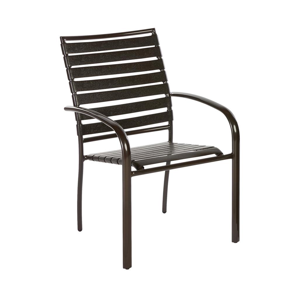 Hampton Bay Commercial Aluminum Outdoor Dining Chair In Brown 4 Pack