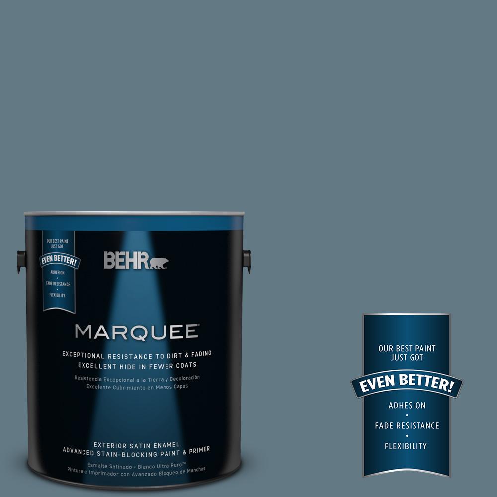 BEHR MARQUEE 1 Gal 540F 5 Smokey Blue Satin Enamel Exterior Paint