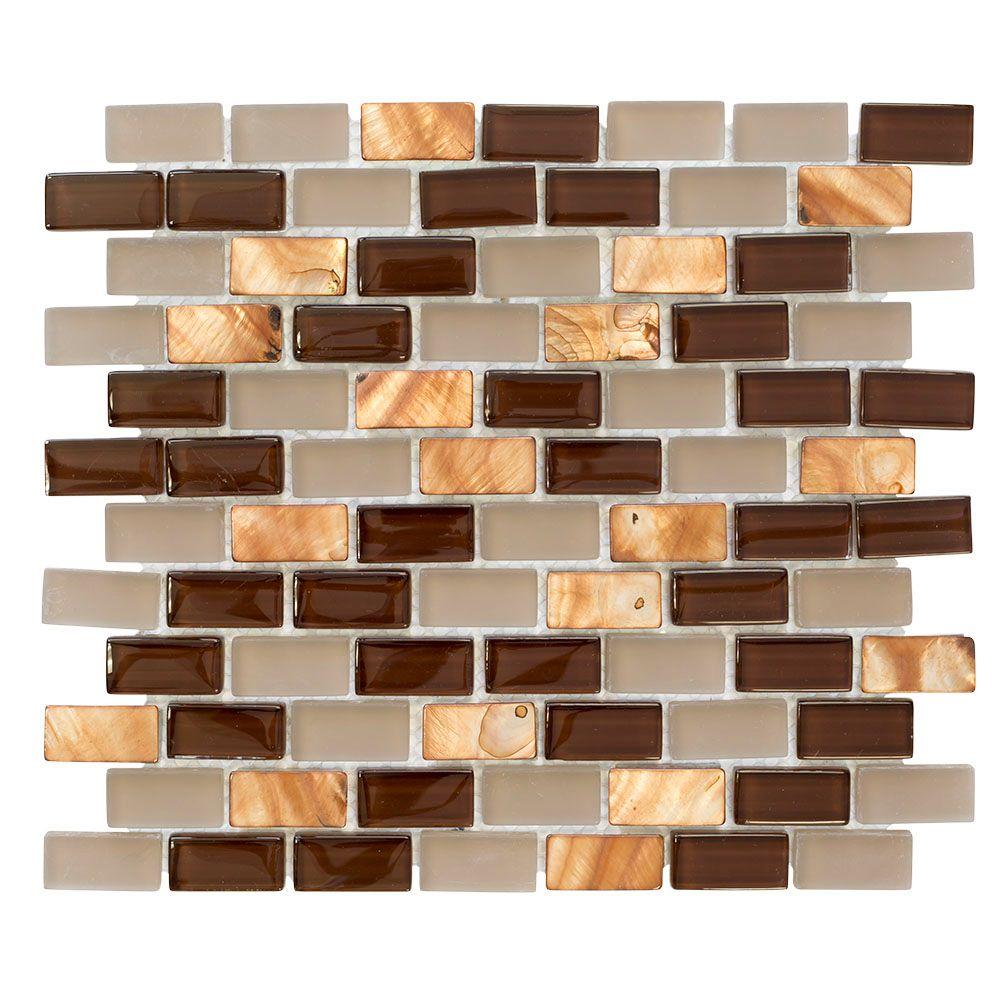 Jeffrey Court Bronze Shell Brick 10 5 In X 12 5 In X 8 Mm Glass