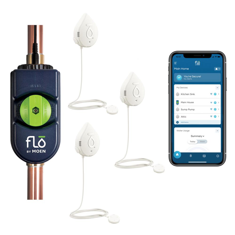 Moen Flo By Moen In Smart Water Leak Detector With Automatic