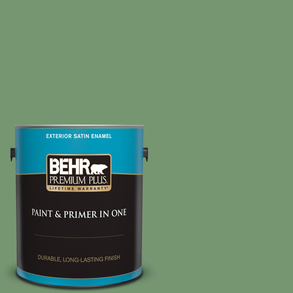 BEHR Premium Plus 1 Gal PPU11 03 Botanical Green Satin Enamel