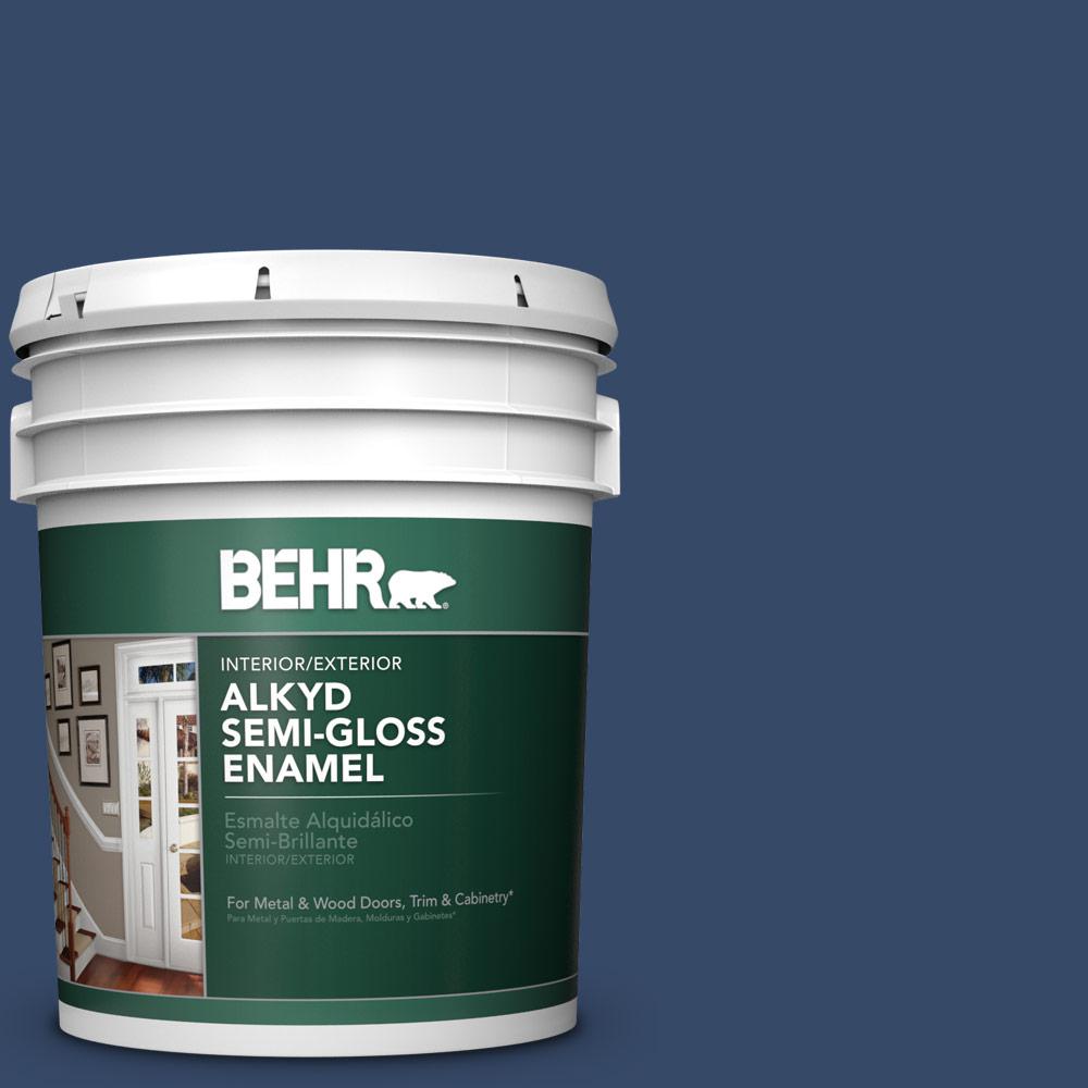 BEHR 5 Gal 580D 7 Deep Royal Semi Gloss Enamel Alkyd Interior