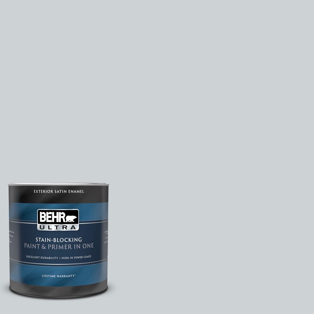 BEHR ULTRA 1 Qt N510 1 Silver Shadow Satin Enamel Exterior Paint And