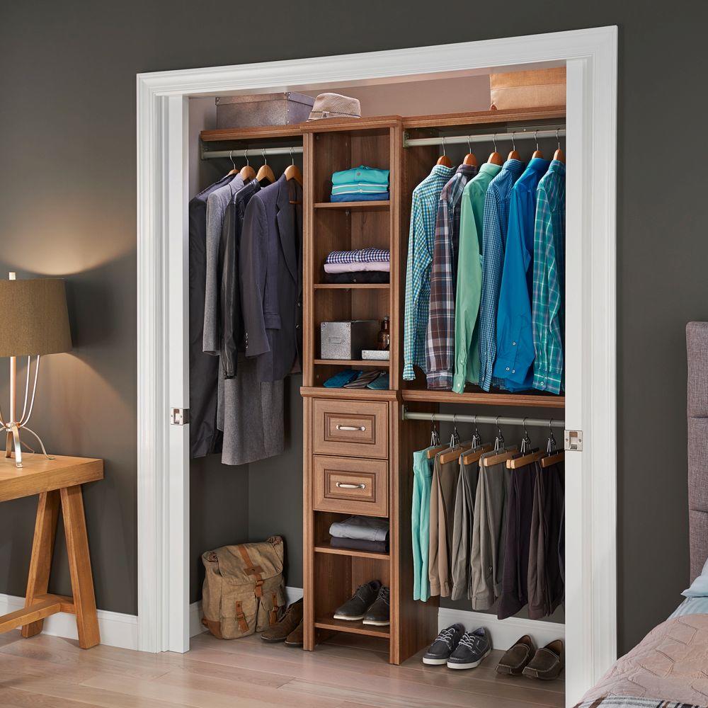 Closetmaid Impressions 14 57 In D X 16 97 W 82 46 H Closetmaid Impressions 14 57 In D X 16 97 W 82 46 H Walnut Narrow Laminate Closet System Kit 30852 Befail