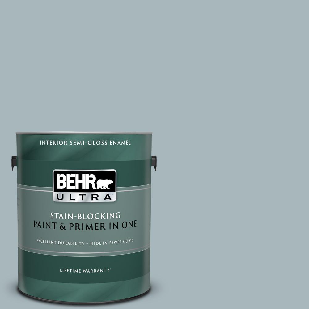 Behr Ultra Gal N Half Sea Fog Semi Gloss Enamel Interior Paint