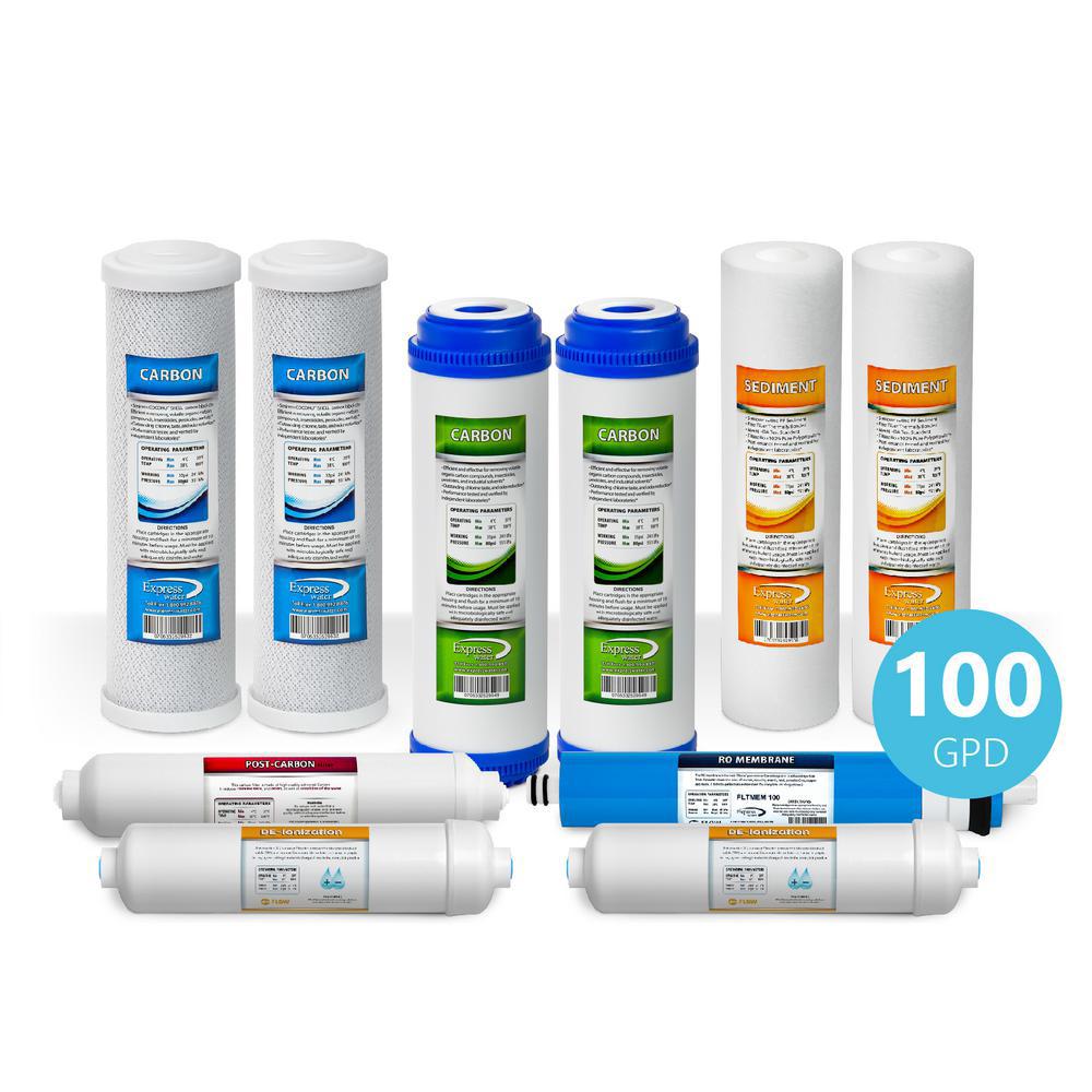 Ecopure Replacement Water Filter Membrane Fits Ecop30 Reverse 1 Year Deionization Reverse Osmosis System Replacement Filter Set 10