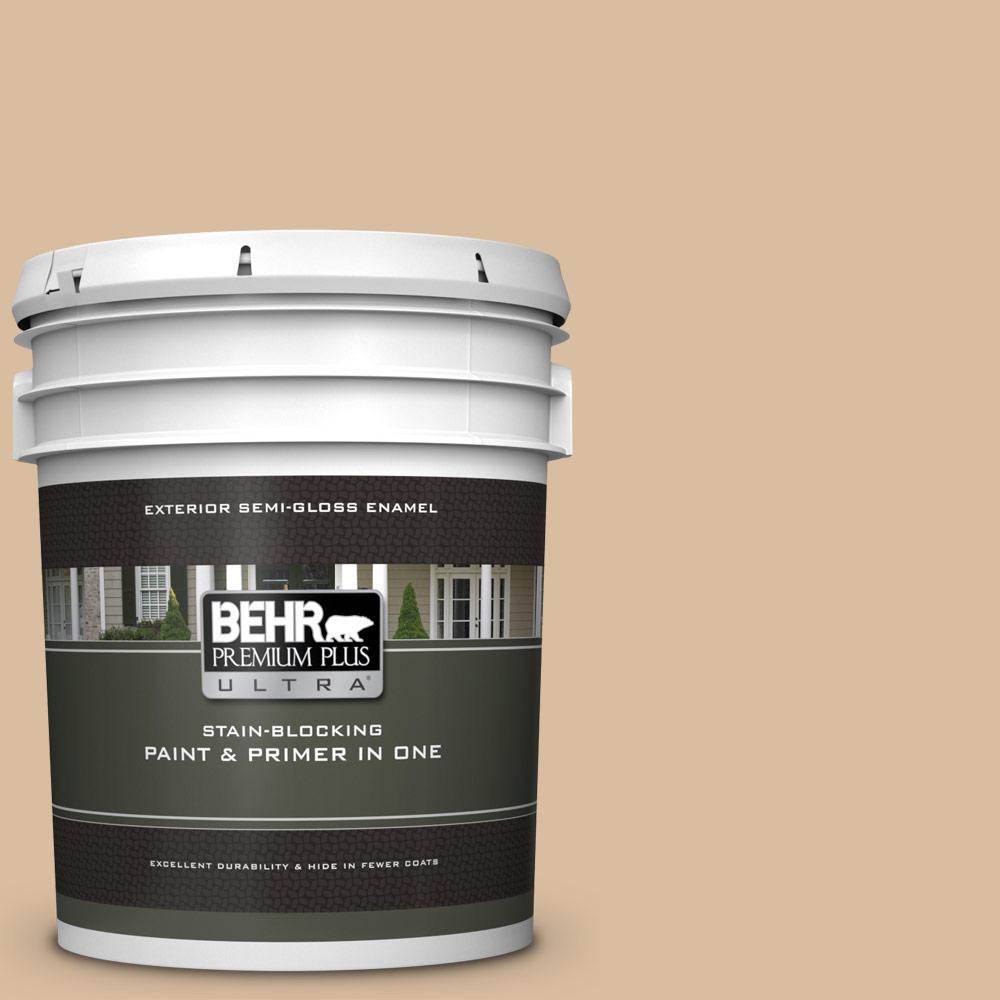 BEHR Premium Plus Ultra 5 Gal PPU4 14 Renoir Bisque Semi Gloss Enamel