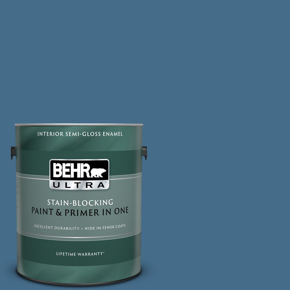 Behr Ultra Gal D Neptune Blue Semi Gloss Enamel Interior Paint