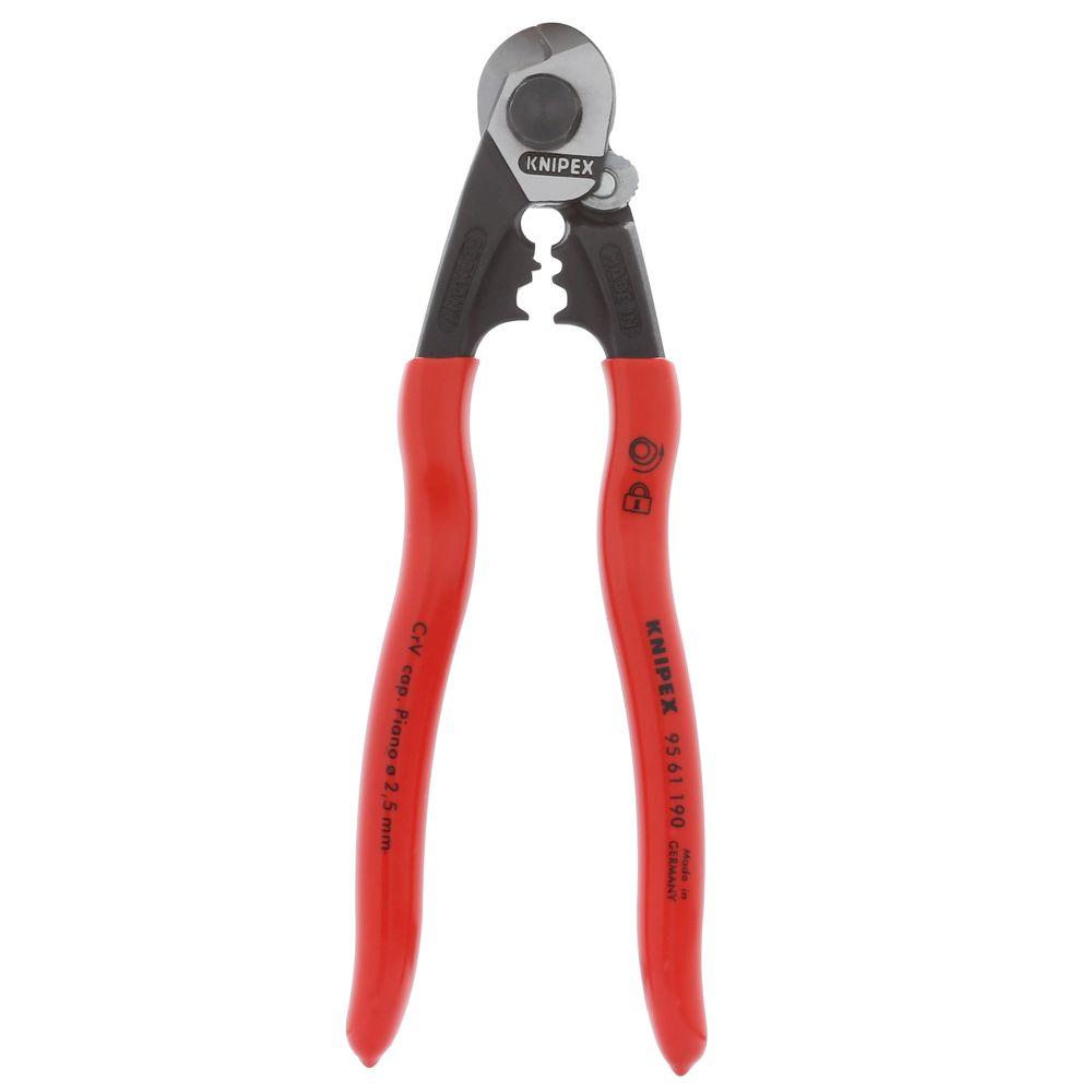 KNIPEX Heavy Duty Forged Steel 7 1 2 In Wire Rope Cutters With 64 HRC