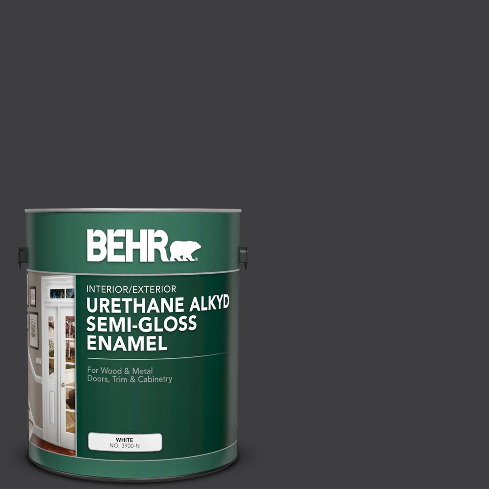 Behr Gal Ae Molten Black Urethane Alkyd Semi Gloss Enamel