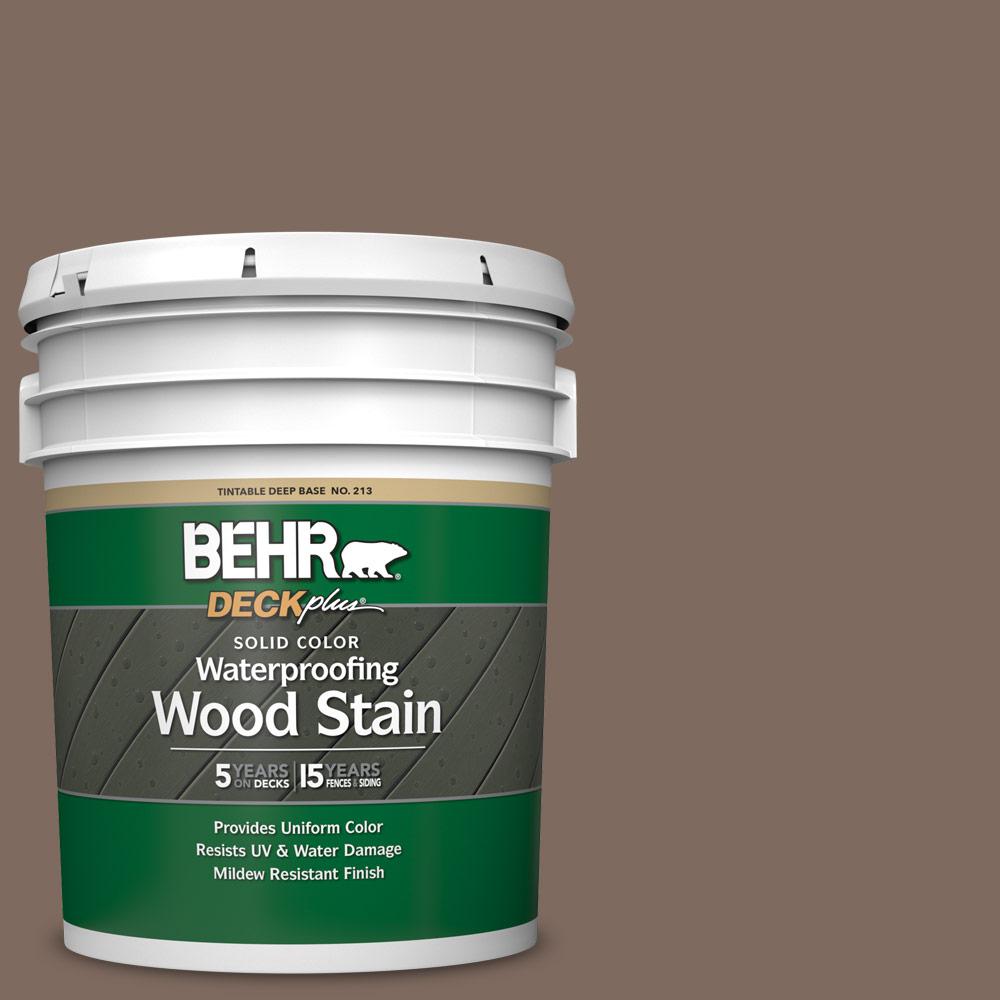 BEHR DECKplus 5 Gal N180 6 Derby Solid Color Waterproofing Exterior