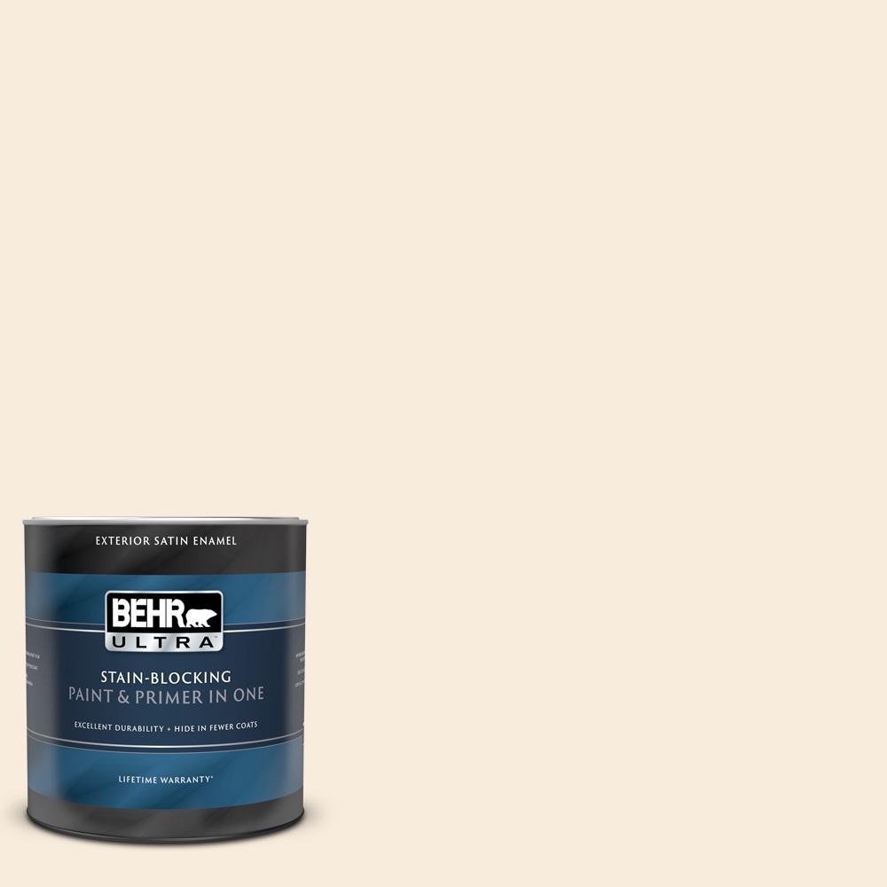 BEHR ULTRA 1 Qt 70 Linen White Satin Enamel Exterior Paint And Primer