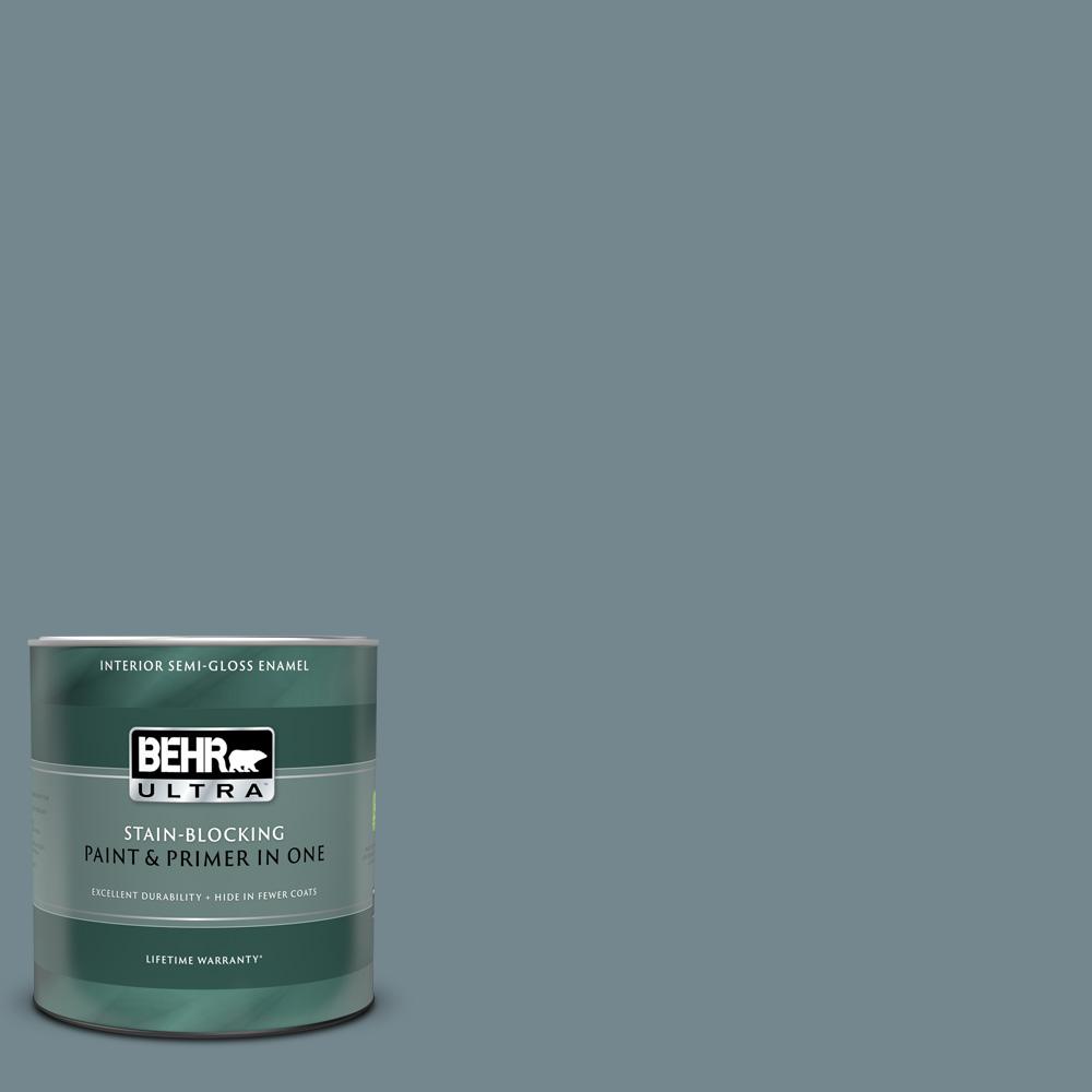 Behr Ultra Qt N Norwegian Blue Semi Gloss Enamel Interior