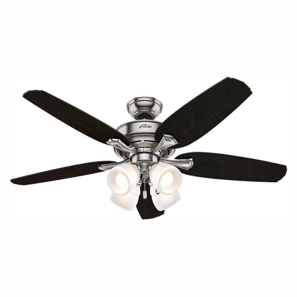 Hunter Channing 54 In Led Indoor Easy Install Brushed Nickel