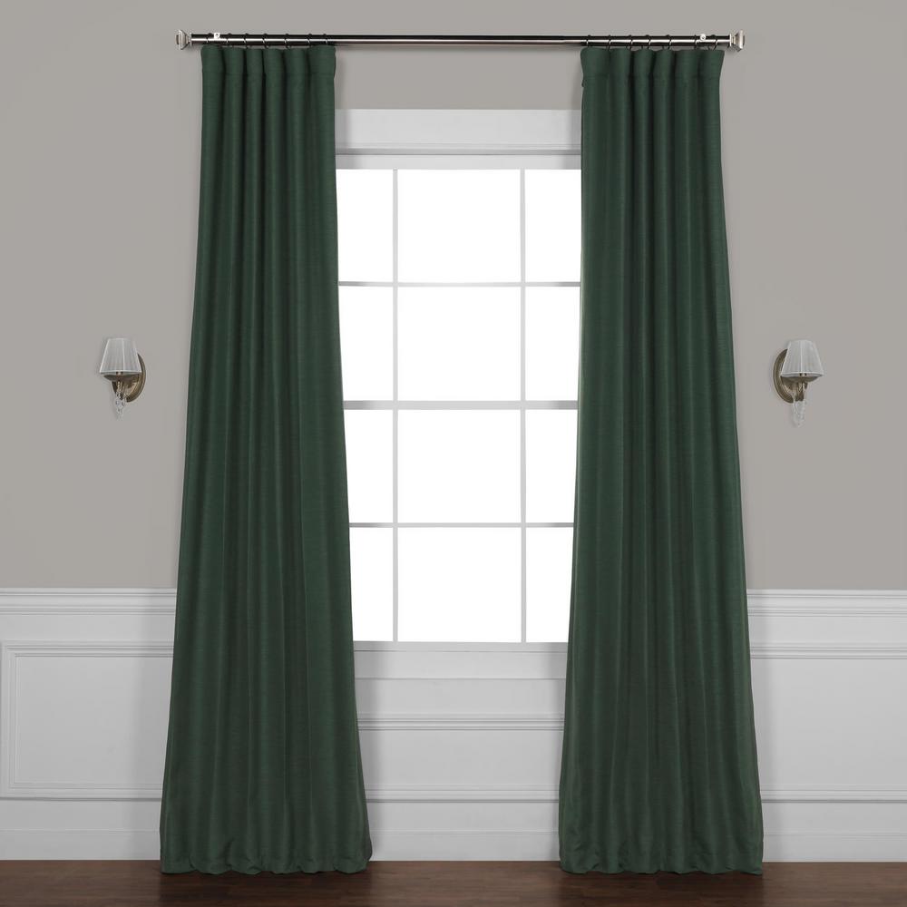 Exclusive Fabrics Furnishings Pine Forest Green Gray Bellino Blackout Room Darkening Curtain 50 In W X 96 L