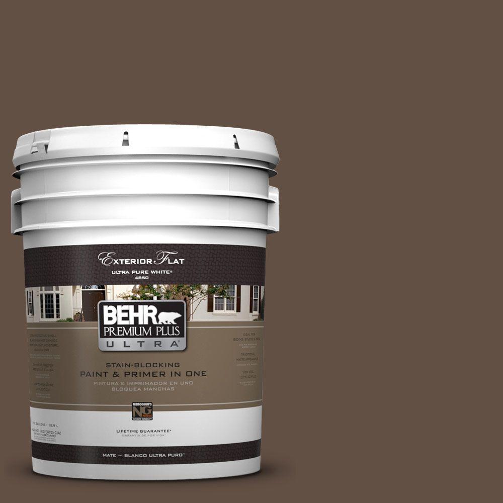 BEHR Premium Plus Ultra 5 Gal UL170 1 Pine Cone Flat Exterior Paint