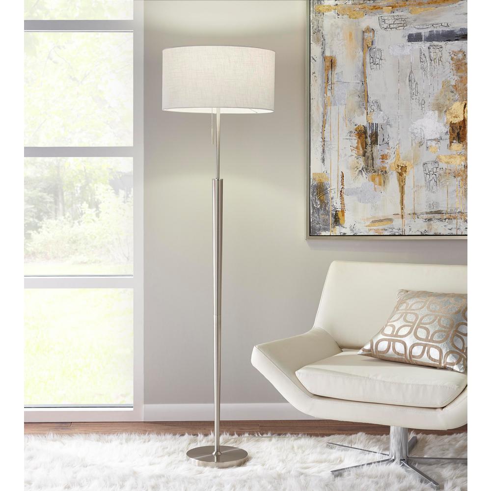 Hampton Bay 65 In Brushed Nickel Floor Lamp