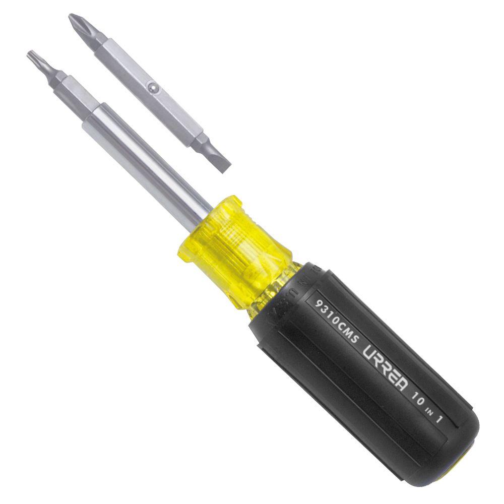 URREA 10 In 1 Screwdriver With 1 4 In Flat Phillips Torx Square