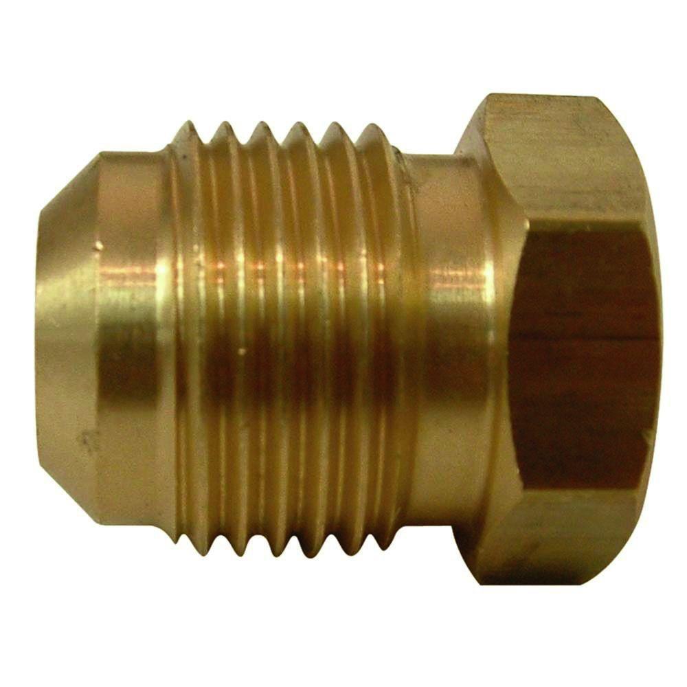 Everbilt 3 8 In Lead Free Brass Flare Plug Fitting 801469 The Home Depot