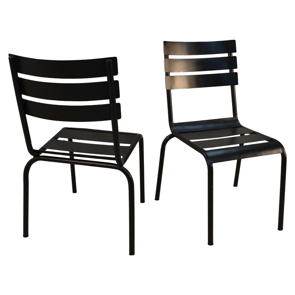 Amerihome Black Metal And Wood Dining Chair Set Of The