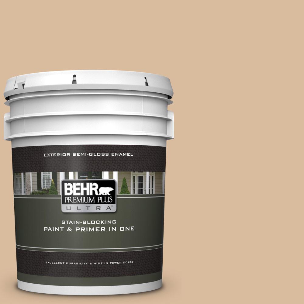 BEHR Premium Plus Ultra 5 Gal BXC 40 Soft Wheat Semi Gloss Enamel