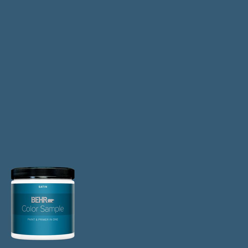 BEHR PREMIUM PLUS 8 Oz M490 7 Shasta Lake Satin Enamel Interior Paint