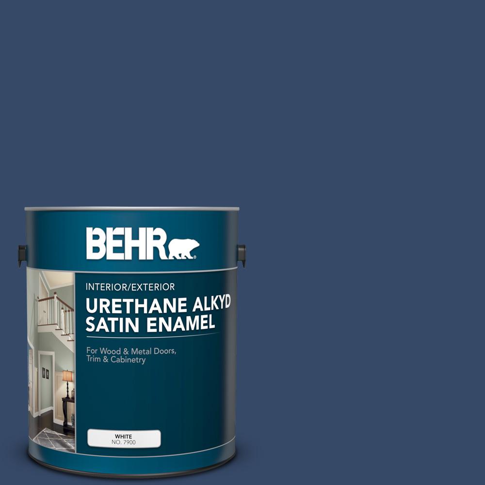 BEHR 1 Gal 580D 7 Deep Royal Urethane Alkyd Satin Enamel Interior