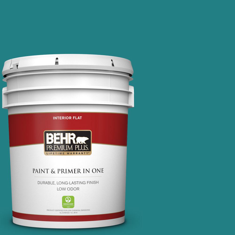 BEHR PREMIUM PLUS 5 Gal 510D 7 Pacific Sea Teal Flat Low Odor