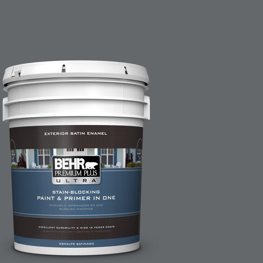 BEHR Premium Plus Ultra 5 Gal PPU26 02 Imperial Gray Satin Enamel