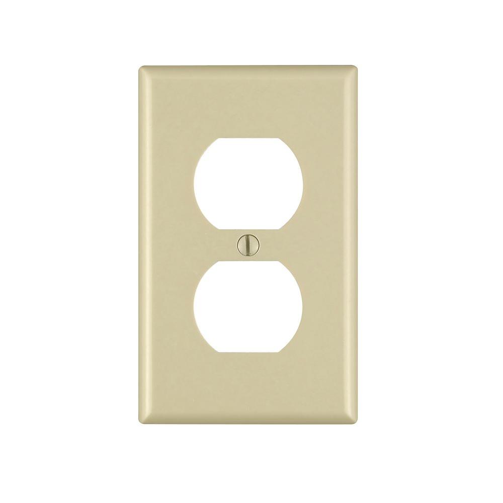 Leviton Gang Midway Duplex Outlet Nylon Wall Plate Ivory R Pj