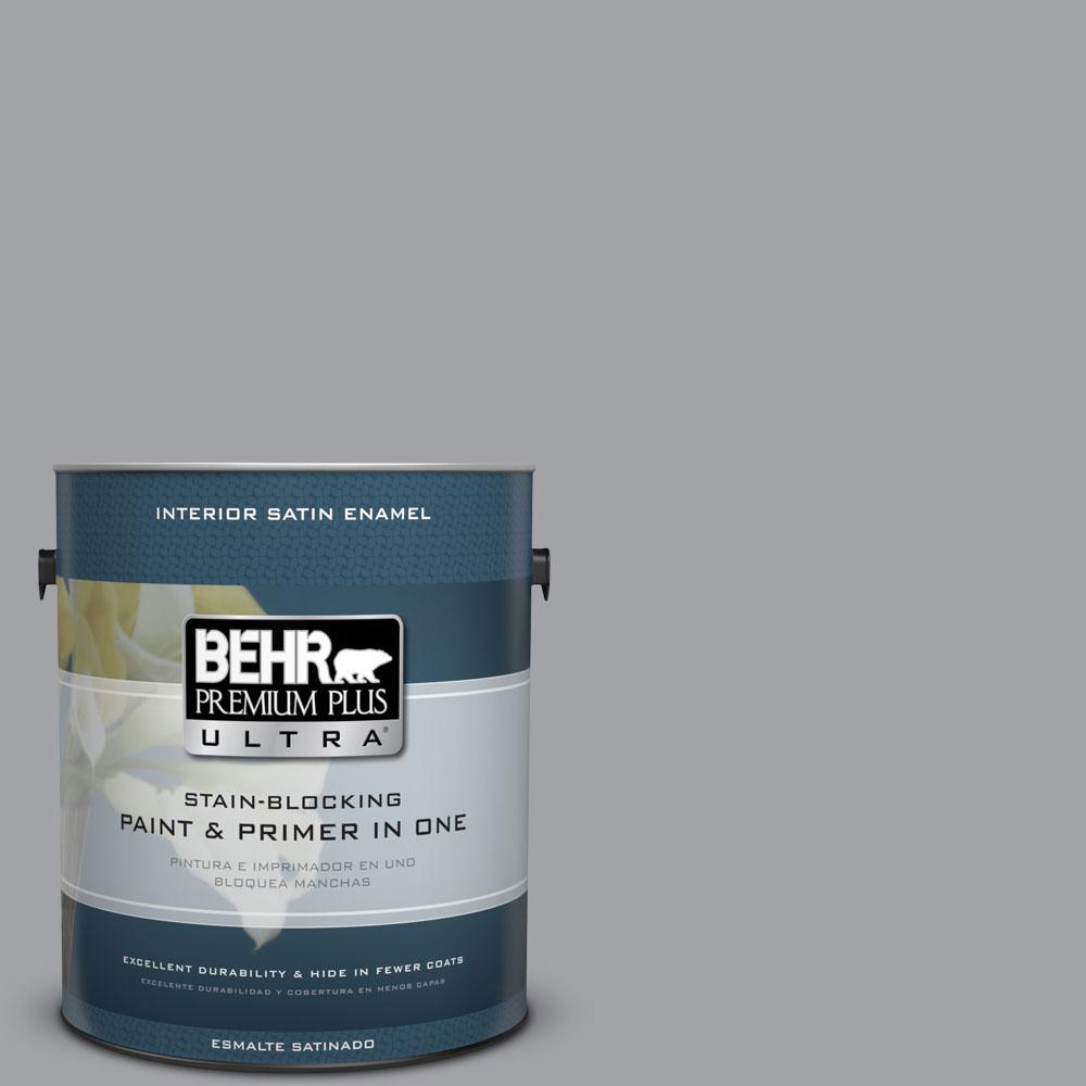 BEHR Premium Plus Ultra 1 Gal N530 4 Power Gray Satin Enamel Interior