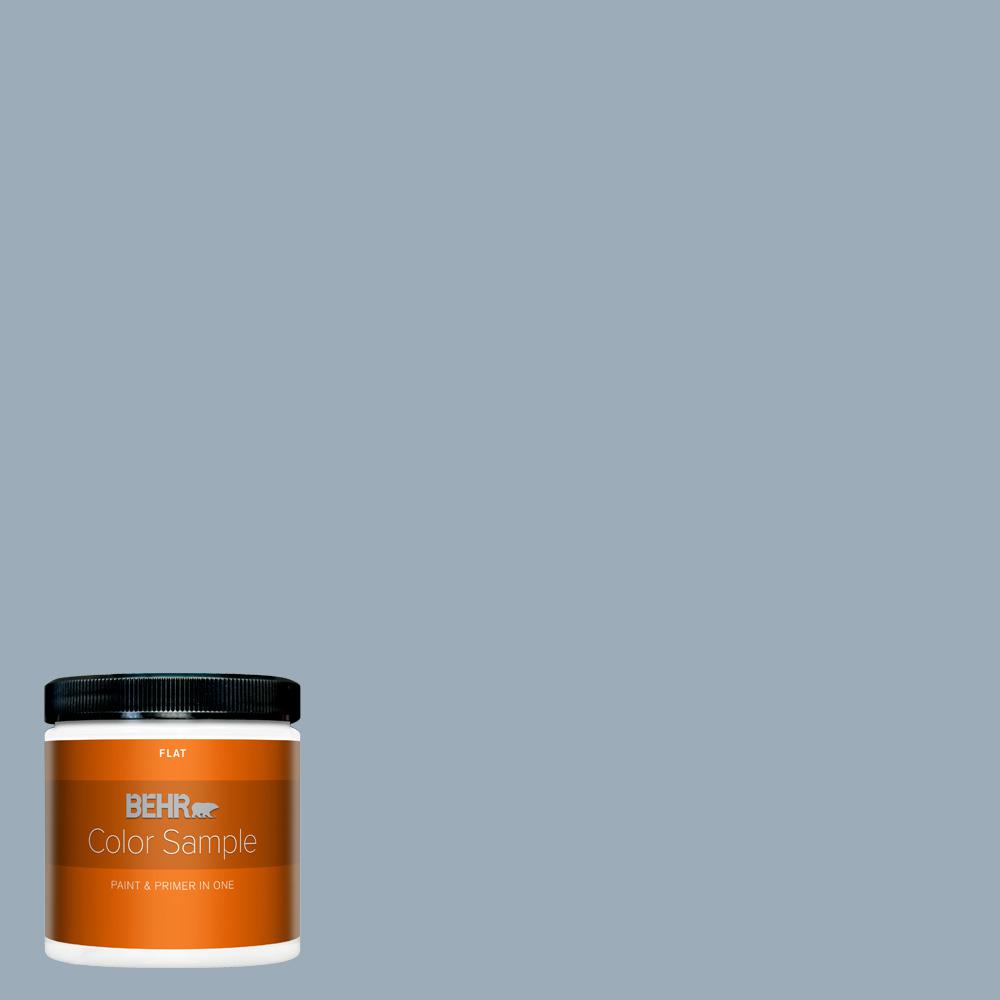 BEHR PREMIUM PLUS 8 Oz 570F 4 Blue Willow Flat Interior Paint And