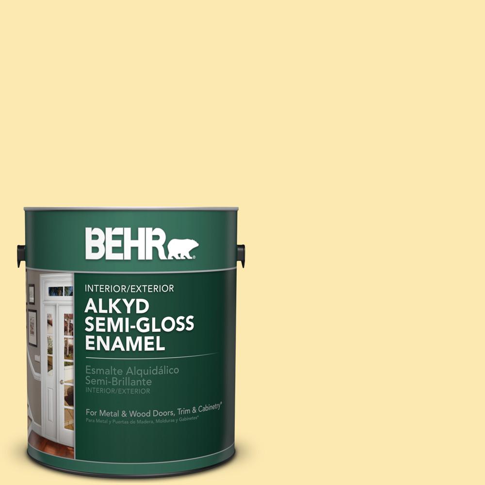 BEHR 1 Gal 330A 3 Lively Yellow Semi Gloss Enamel Alkyd Interior