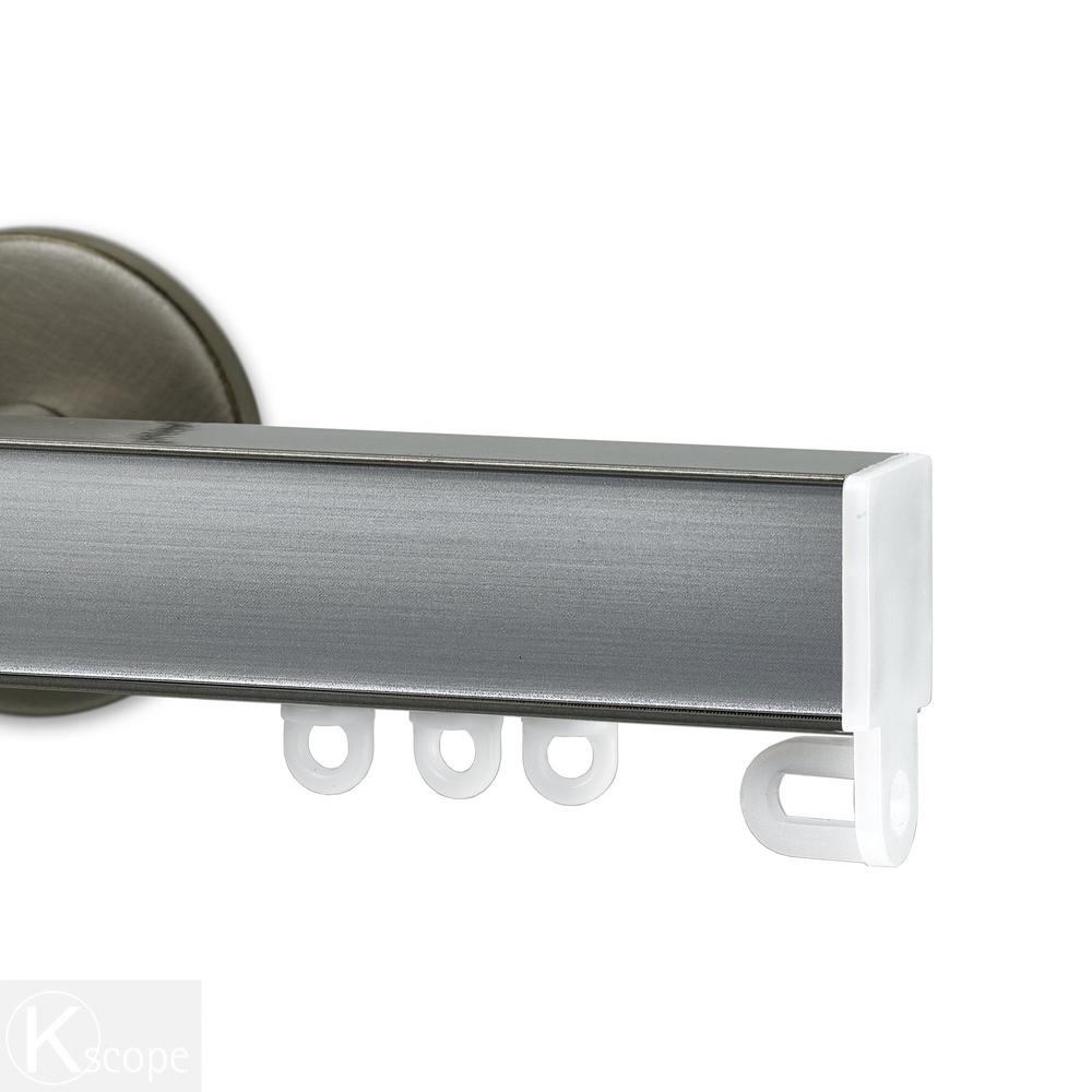 Art Decor Nexgen 60 In Non Adjule Single Traverse Window Curtain Rod Set Antique Silver With Brushed Aluminum Lique