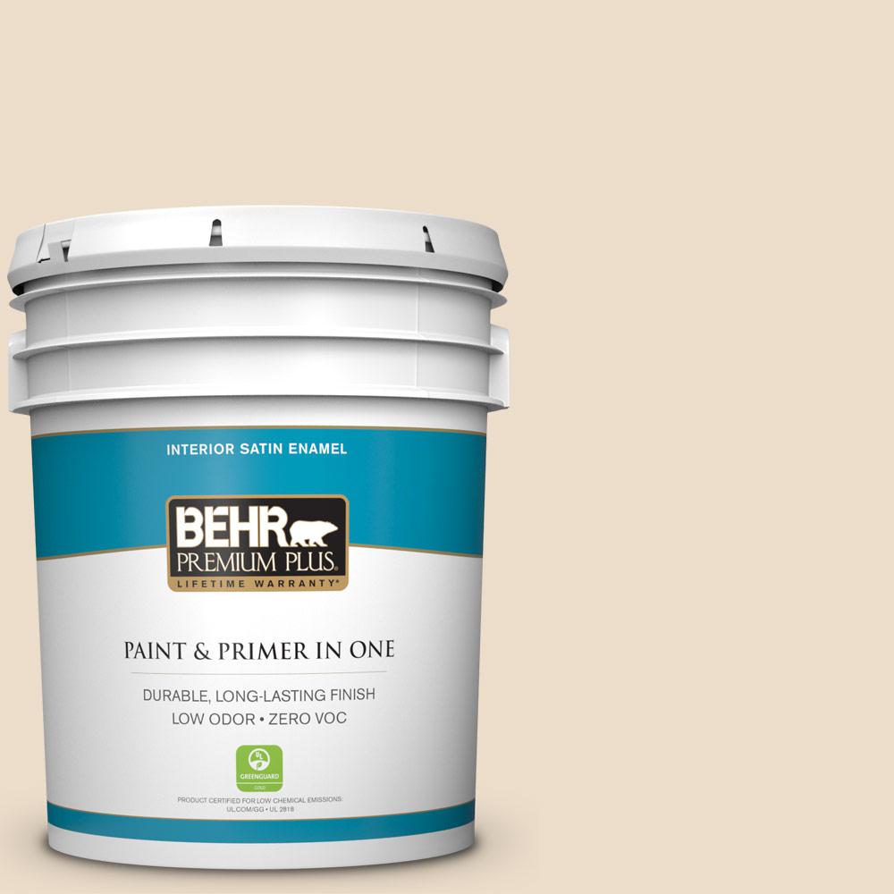 BEHR Premium Plus 5 Gal N260 1 Vanilla Mocha Satin Enamel Interior