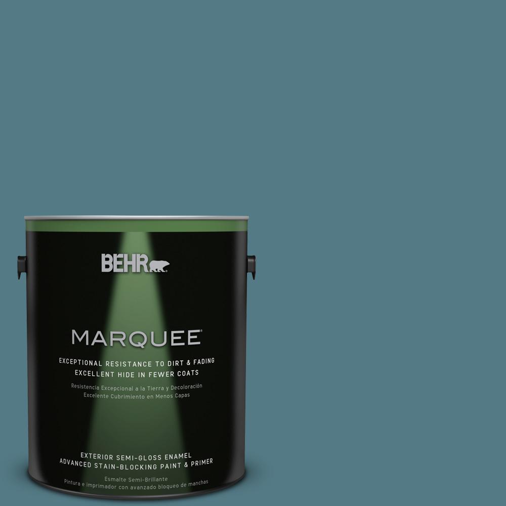 Behr Marquee Gal F Smokey Blue Semi Gloss Enamel Exterior