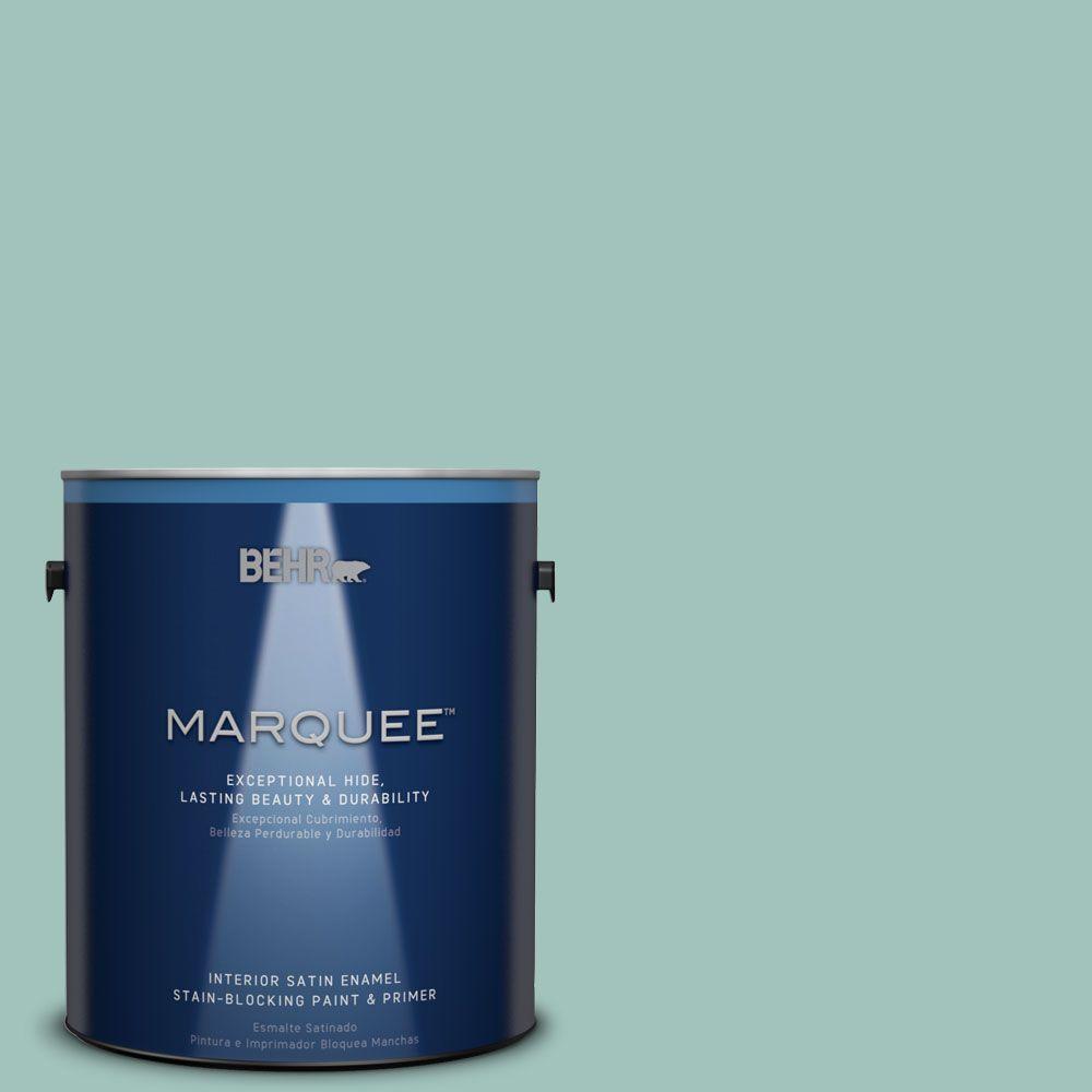 Behr Marquee Gal Mq Cascade Green Satin Enamel Exterior Paint