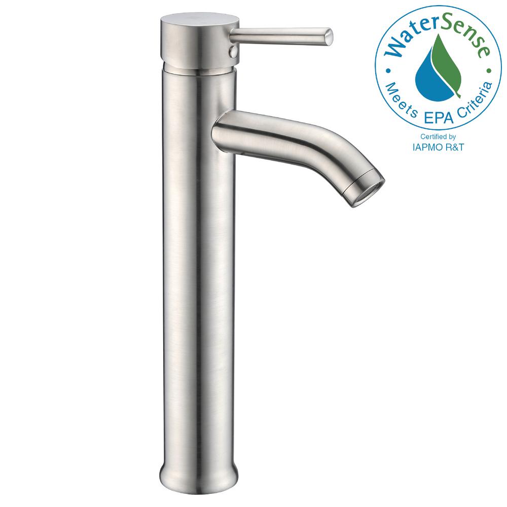 Vigo Niko Single Hole Handle Vessel Bathroom Faucet In Fann Single Hole Handle Vessel Bathroom Faucet In Brushed Nickel