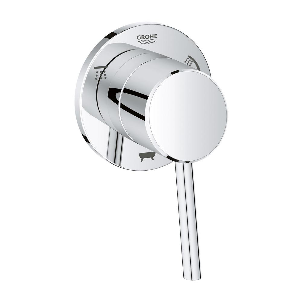 GROHE Concetto 1 Handle 3 Way Diverter Valve Only Trim Kit In StarLight