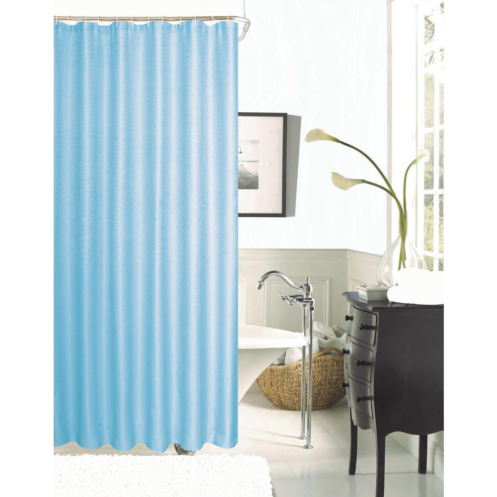 Hotel Collection Waffle 72 In Aqua Shower Curtain