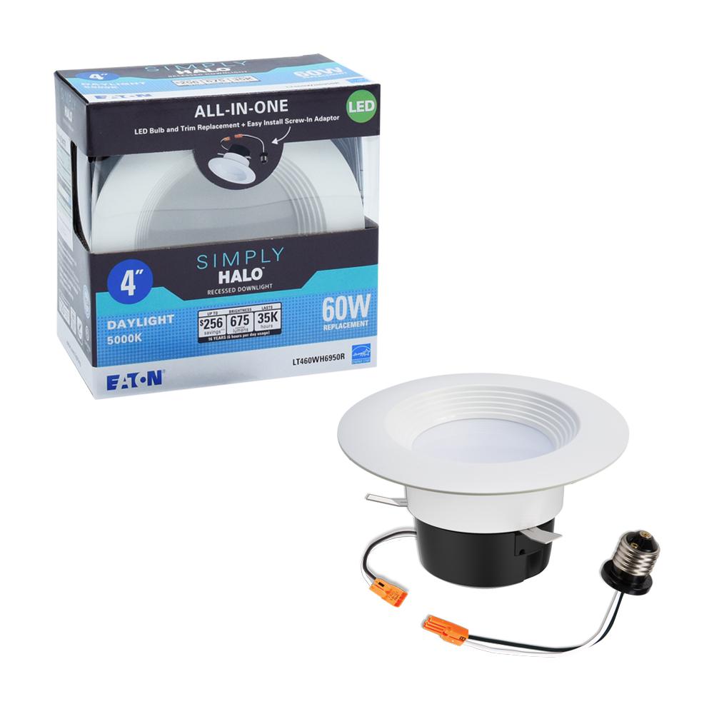 Halo Lt In White Integrated Led Recessed Ceiling Light Retrofit Trim