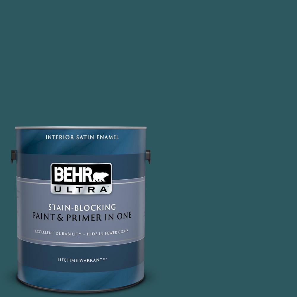 BEHR ULTRA 1 Gal S450 7 Tsunami Satin Enamel Interior Paint And